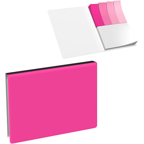 Softcover Haftnotiz-Set Mina , pink / schwarz, Papier, 10,50cm x 0,60cm x 7,50cm (Länge x Höhe x Breite), Bild 1