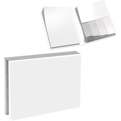 Softcover Haftnotiz-Set Stacey , weiss / hellgrau, Papier, 10,60cm x 1,00cm x 7,60cm (Länge x Höhe x Breite), Bild 1