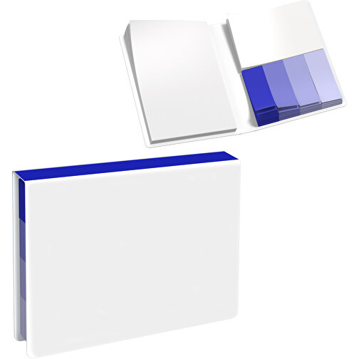 Softcover Haftnotiz-Set Stacey , weiß / blau, Papier, 10,60cm x 1,00cm x 7,60cm (Länge x Höhe x Breite), Bild 1