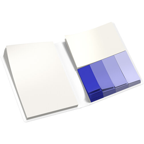 Softcover Haftnotiz-Set Stacey , weiss / blau, Papier, 10,60cm x 1,00cm x 7,60cm (Länge x Höhe x Breite), Bild 3