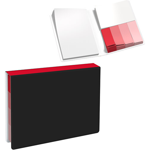 Softcover Haftnotiz-Set Stacey , schwarz / dunkelrot, Papier, 10,60cm x 1,00cm x 7,60cm (Länge x Höhe x Breite), Bild 1