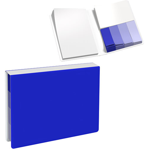 Softcover Haftnotiz-Set Stacey , blau / weiß, Papier, 10,60cm x 1,00cm x 7,60cm (Länge x Höhe x Breite), Bild 1