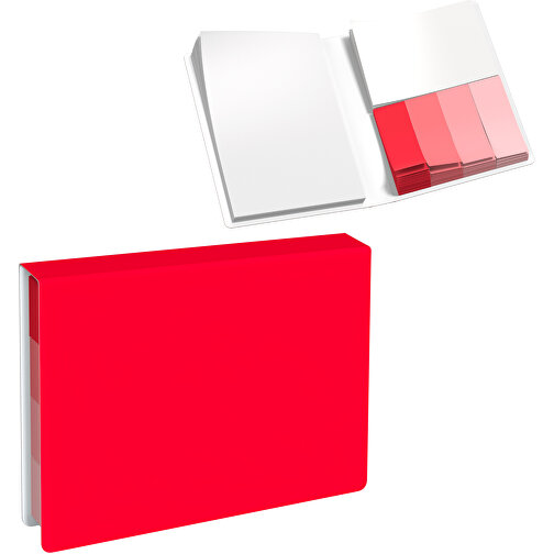 Softcover Haftnotiz-Set Stacey , ampelrot, Papier, 10,60cm x 1,00cm x 7,60cm (Länge x Höhe x Breite), Bild 1