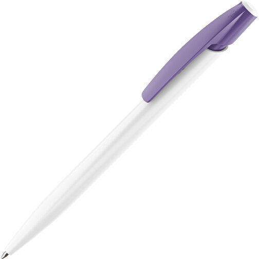 BIC® Media Clic Kugelschreiber Siebdruck , BiC, weiss / violett, Kunststoff, 14,70cm x 1,30cm (Länge x Breite), Bild 1