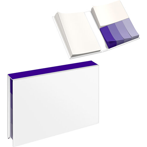 Hardcover Haftnotiz-Set Ana , weiß / violet, Papier, 10,50cm x 1,50cm x 7,50cm (Länge x Höhe x Breite), Bild 1