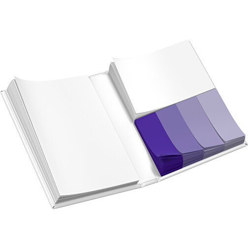 Hardcover Haftnotiz-Set Ana , weiss / violet, Papier, 10,50cm x 1,50cm x 7,50cm (Länge x Höhe x Breite), Bild 3