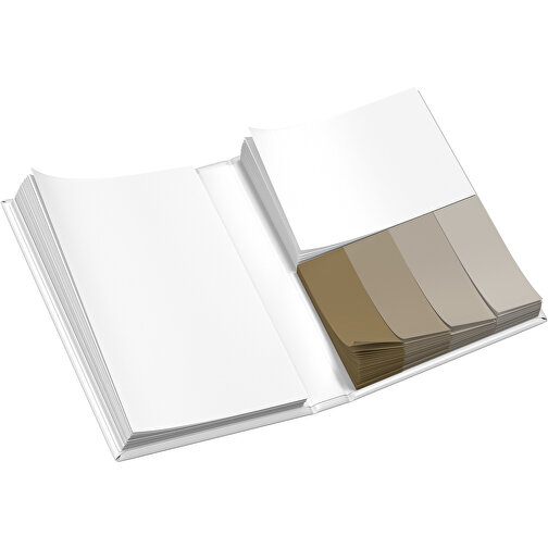 Hardcover Haftnotiz-Set Ana , weiss / gold, Papier, 10,50cm x 1,50cm x 7,50cm (Länge x Höhe x Breite), Bild 3