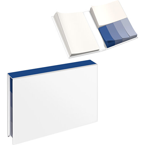 Hardcover Haftnotiz-Set Ana , weiß / dunkelblau, Papier, 10,50cm x 1,50cm x 7,50cm (Länge x Höhe x Breite), Bild 1