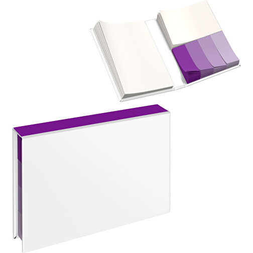 Hardcover Haftnotiz-Set Ana , weiss / dunkelmagenta, Papier, 10,50cm x 1,50cm x 7,50cm (Länge x Höhe x Breite), Bild 1