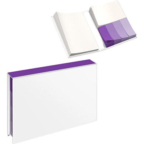 Hardcover Haftnotiz-Set Ana , weiss / lavendellila, Papier, 10,50cm x 1,50cm x 7,50cm (Länge x Höhe x Breite), Bild 1