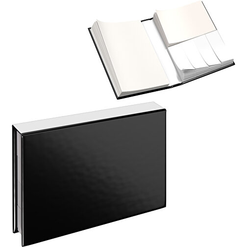 Hardcover Haftnotiz-Set Ana , schwarz / weiss, Papier, 10,50cm x 1,50cm x 7,50cm (Länge x Höhe x Breite), Bild 1