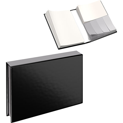 Hardcover Haftnotiz-Set Ana , schwarz / hellgrau, Papier, 10,50cm x 1,50cm x 7,50cm (Länge x Höhe x Breite), Bild 1