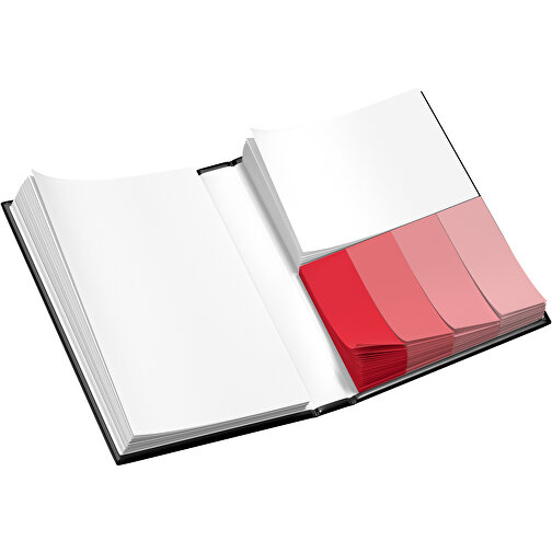 Hardcover Haftnotiz-Set Ana , schwarz / ampelrot, Papier, 10,50cm x 1,50cm x 7,50cm (Länge x Höhe x Breite), Bild 3