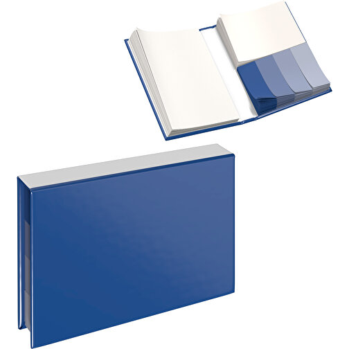 Hardcover Haftnotiz-Set Ana , dunkelblau / weiss, Papier, 10,50cm x 1,50cm x 7,50cm (Länge x Höhe x Breite), Bild 1