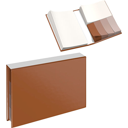 Hardcover Haftnotiz-Set Ana , braun / weiss, Papier, 10,50cm x 1,50cm x 7,50cm (Länge x Höhe x Breite), Bild 1