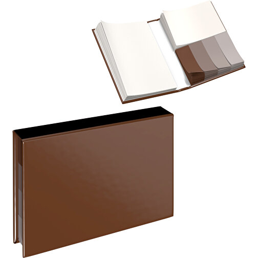 Hardcover Haftnotiz-Set Ana , dunkelbraun / schwarz, Papier, 10,50cm x 1,50cm x 7,50cm (Länge x Höhe x Breite), Bild 1