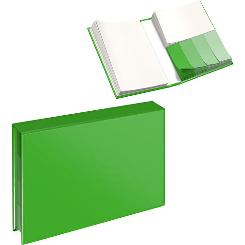 Hardcover Haftnotiz-Set Ana , grasgrün, Papier, 10,50cm x 1,50cm x 7,50cm (Länge x Höhe x Breite), Bild 1