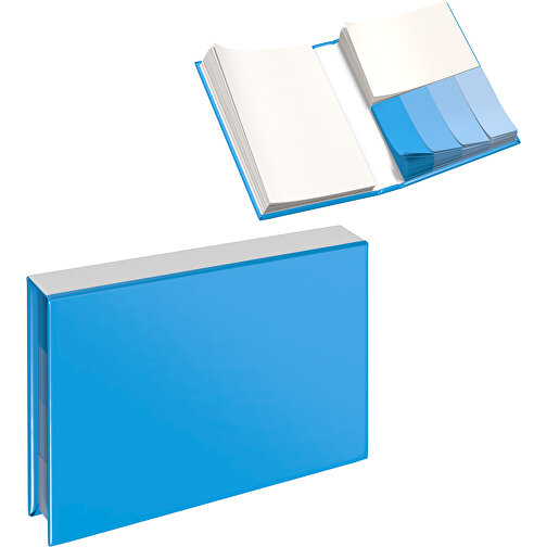 Hardcover Haftnotiz-Set Ana , himmelblau / weiss, Papier, 10,50cm x 1,50cm x 7,50cm (Länge x Höhe x Breite), Bild 1