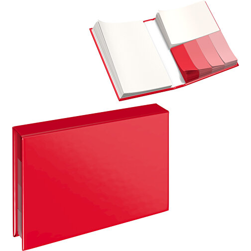 Hardcover Haftnotiz-Set Ana , ampelrot, Papier, 10,50cm x 1,50cm x 7,50cm (Länge x Höhe x Breite), Bild 1