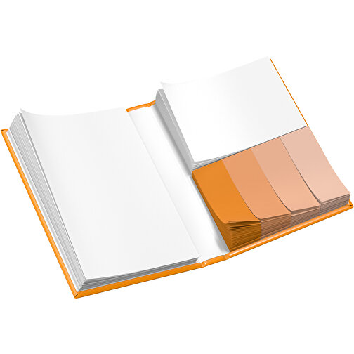 Hardcover Haftnotiz-Set Ana , kürbisorange / weiss, Papier, 10,50cm x 1,50cm x 7,50cm (Länge x Höhe x Breite), Bild 3