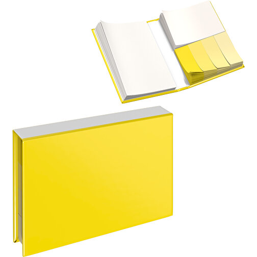 Hardcover Haftnotiz-Set Ana , gelb / weiss, Papier, 10,50cm x 1,50cm x 7,50cm (Länge x Höhe x Breite), Bild 1