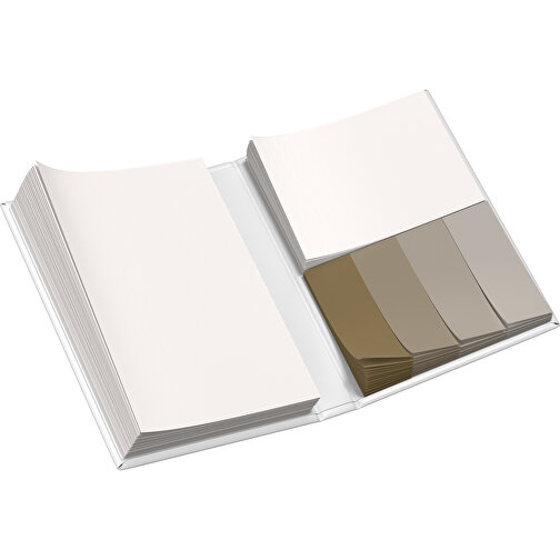 Hardcover Haftnotiz-Set Steffen , weiss / gold, Papier, 10,50cm x 1,80cm x 7,50cm (Länge x Höhe x Breite), Bild 3