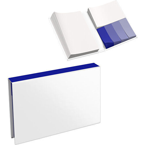 Hardcover Haftnotiz-Set Steffen , weiß / blau, Papier, 10,50cm x 1,80cm x 7,50cm (Länge x Höhe x Breite), Bild 1