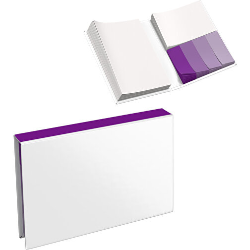 Hardcover Haftnotiz-Set Steffen , weiß / dunkelmagenta, Papier, 10,50cm x 1,80cm x 7,50cm (Länge x Höhe x Breite), Bild 1