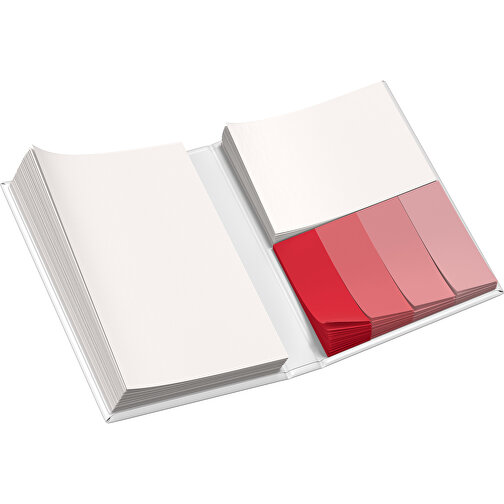 Hardcover Haftnotiz-Set Steffen , weiss / ampelrot, Papier, 10,50cm x 1,80cm x 7,50cm (Länge x Höhe x Breite), Bild 3