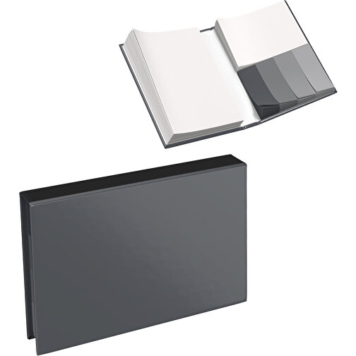 Hardcover Haftnotiz-Set Steffen , dunkelgrau / schwarz, Papier, 10,50cm x 1,80cm x 7,50cm (Länge x Höhe x Breite), Bild 1