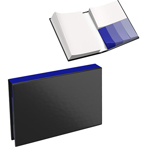 Hardcover Haftnotiz-Set Steffen , schwarz / blau, Papier, 10,50cm x 1,80cm x 7,50cm (Länge x Höhe x Breite), Bild 1