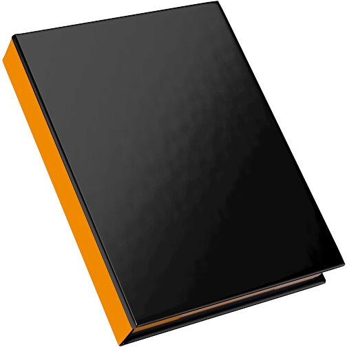 Hardcover Haftnotiz-Set Steffen , schwarz / kürbisorange, Papier, 10,50cm x 1,80cm x 7,50cm (Länge x Höhe x Breite), Bild 2