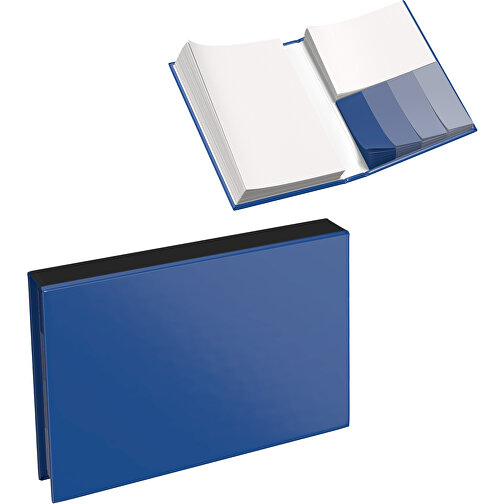 Hardcover Haftnotiz-Set Steffen , dunkelblau / schwarz, Papier, 10,50cm x 1,80cm x 7,50cm (Länge x Höhe x Breite), Bild 1