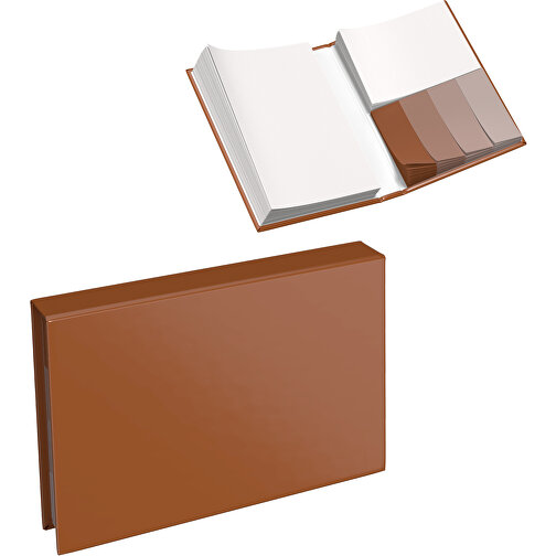 Hardcover Haftnotiz-Set Steffen , braun, Papier, 10,50cm x 1,80cm x 7,50cm (Länge x Höhe x Breite), Bild 1