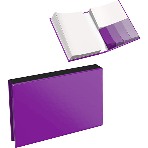 Hardcover Haftnotiz-Set Steffen , dunkelmagenta / schwarz, Papier, 10,50cm x 1,80cm x 7,50cm (Länge x Höhe x Breite), Bild 1