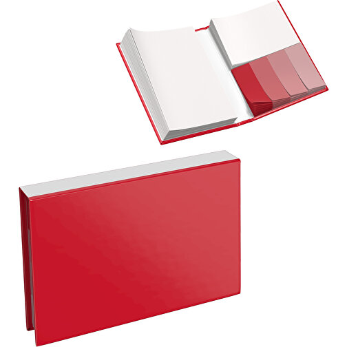 Hardcover Haftnotiz-Set Steffen , dunkelrot / weiß, Papier, 10,50cm x 1,80cm x 7,50cm (Länge x Höhe x Breite), Bild 1