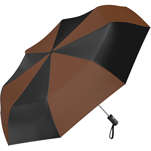 Regenschirm AO Paris , schwarz / dunkelbraun, 100% Polyester pongee, 31,00cm (Länge), Bild 1