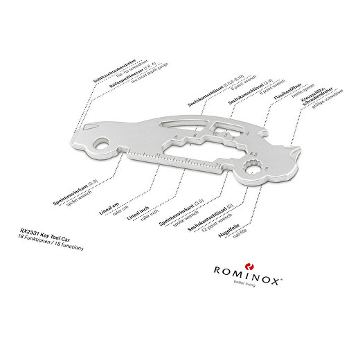 ROMINOX® Key Tool Car / Auto (18 Funktionen) Super Dad , Edelstahl, 7,50cm x 0,23cm x 2,50cm (Länge x Höhe x Breite), Bild 2