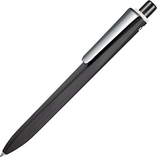 Kugelschreiber RIDGE RECYCLED SOFT M , Ritter-Pen, schwarz/weiß, ABS u. Metall, 14,10cm (Länge), Bild 2