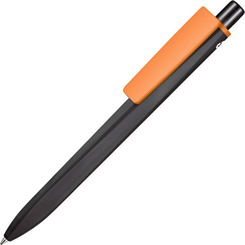 Kugelschreiber RIDGE RECYCLED SOFT , Ritter-Pen, schwarz/orange, ABS u. Metall, , Bild 2