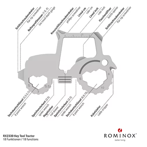 Set de cadeaux / articles cadeaux : ROMINOX® Key Tool Tractor/Tracteur (18 functions) emballage à , Image 7