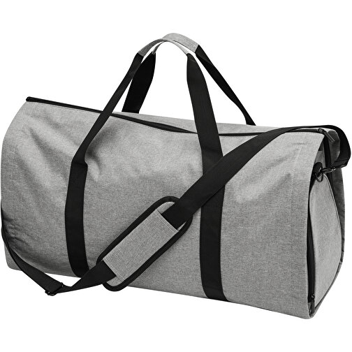 Reisetasche MILANO Mit Integriertem Kleidersack , grau, schwarz, Polycanvas, 61,50cm x 32,00cm x 26,00cm (Länge x Höhe x Breite), Bild 1