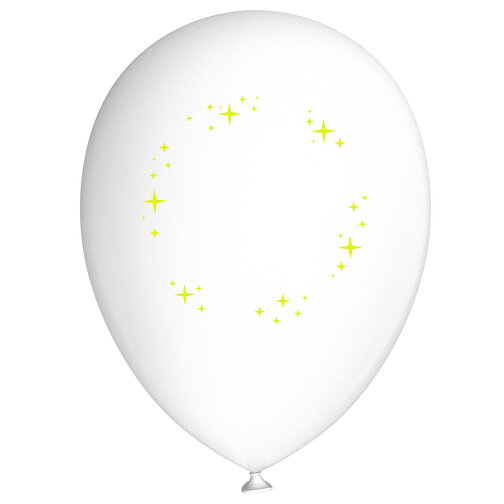 Standardluftballon In Kleinstmengen , weiss / hellgrün, Naturkautschuk, , Bild 1