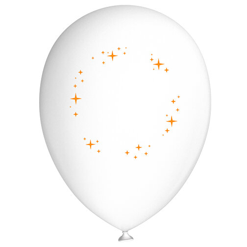 Standardluftballon In Kleinstmengen , weiss / gelborange, Naturkautschuk, , Bild 1