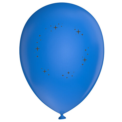 Standardluftballon In Kleinstmengen , mittelblau / schwarz, Naturkautschuk, , Bild 1