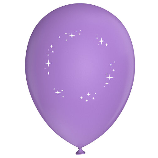 Standardluftballon In Kleinstmengen , violett / weiß, Naturkautschuk, , Bild 1