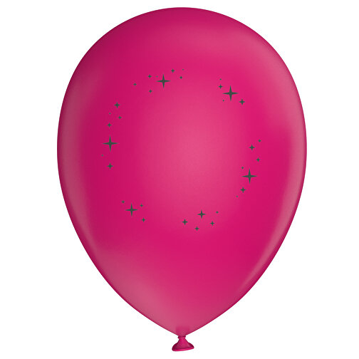 Standardluftballon In Kleinstmengen , magenta / schwarz, Naturkautschuk, , Bild 1