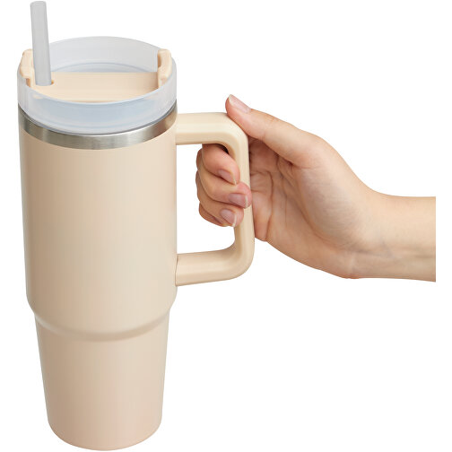 Vakuum-Trinkbecher DRINK DELUXE , beige, Edelstahl / Silikon / Kunststoff, 24,00cm (Länge), Bild 11