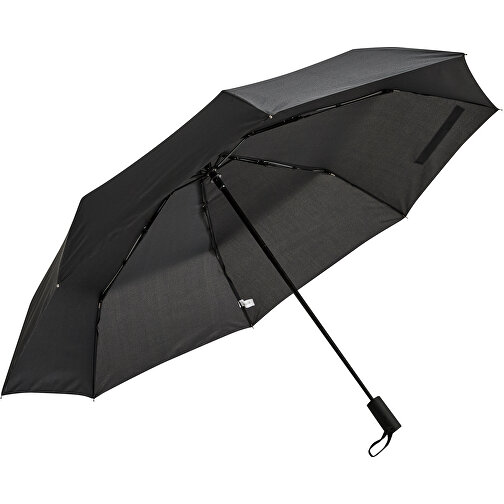 Vollautomatischer Windproof-Taschenschirm MISTRAL , schwarz, Metall / Fiberglas / Polyester, 73,00cm (Länge), Bild 1