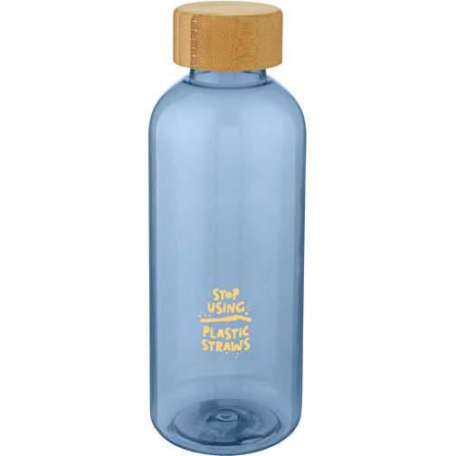 Ziggs 650 Ml Sportflasche Aus Recyceltem Kunststoff , transparent blau, Recycelter PET Kunststoff, Bambusholz, PP Kunststoff, 20,80cm (Höhe), Bild 2